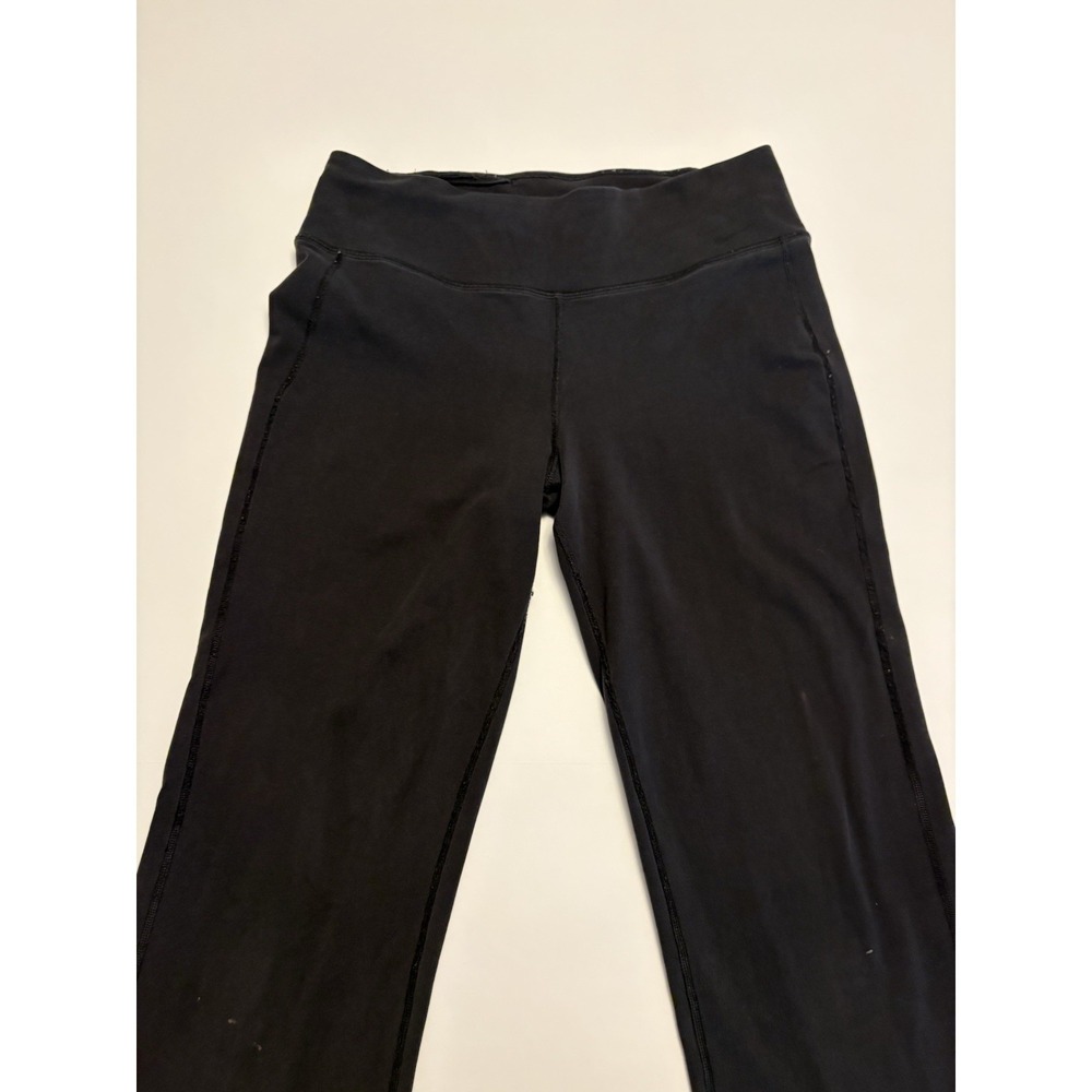 Nike Women Dri-FIT Yoga Pants | Wide Leg Black Athletic Lounge | Medium